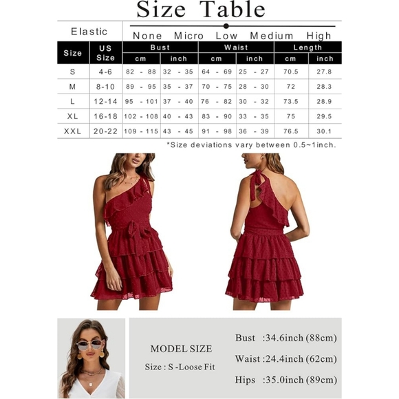 NWT BTFBM Green One Shoulder Tiered Frill Ruffle Swiss Dot Flowy Mini Dress L - Picture 7 of 10